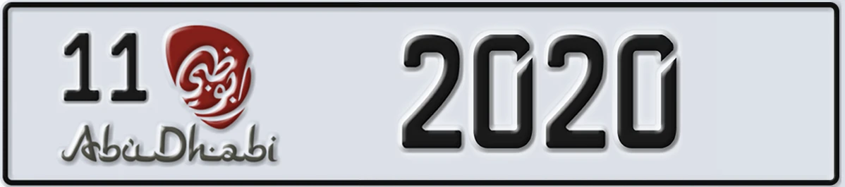 UAE License Plate Abu Dhabi 11 2020