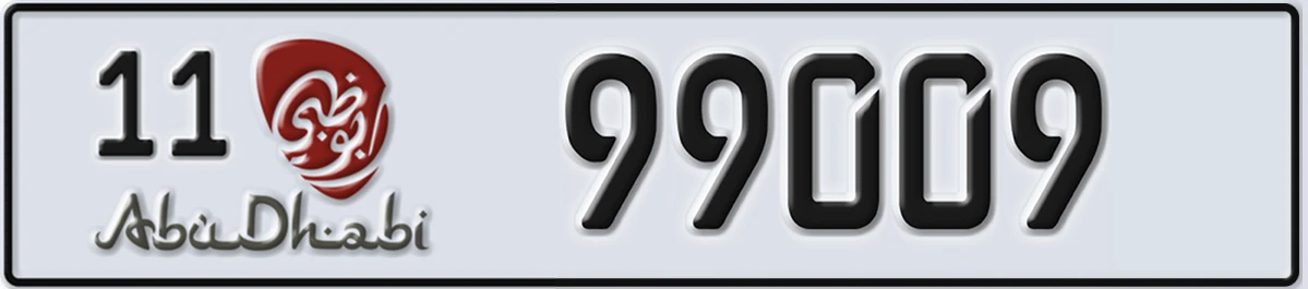 UAE License Plate Abu Dhabi 11 99009