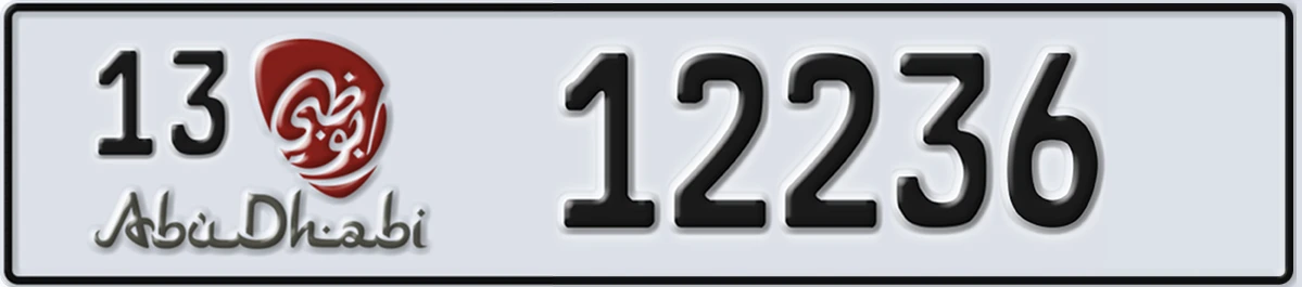 UAE License Plate Abu Dhabi 13 12236