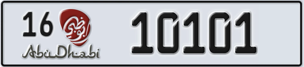 UAE License Plate Abu Dhabi 16 10101