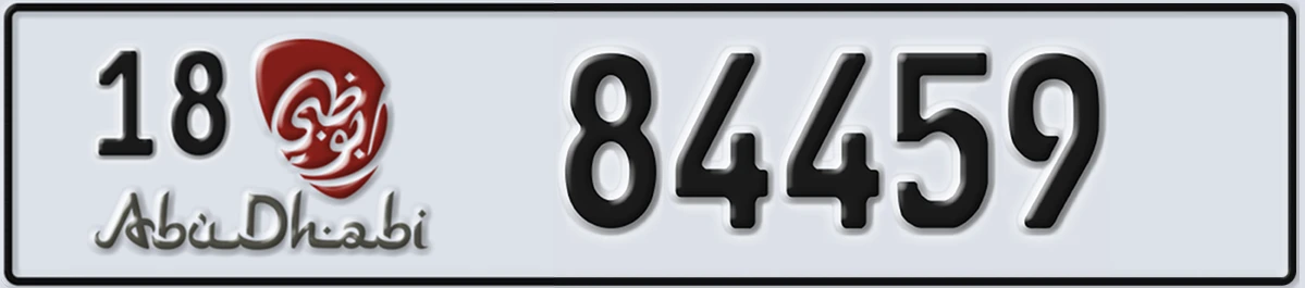 UAE License Plate Abu Dhabi 18 84459