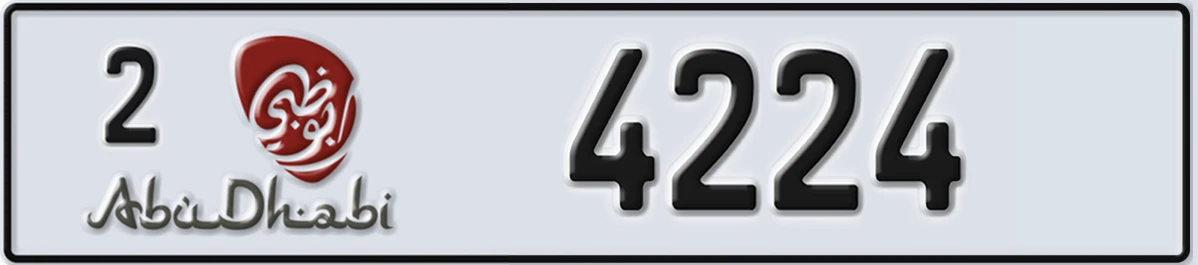UAE License Plate Abu Dhabi 2 4224