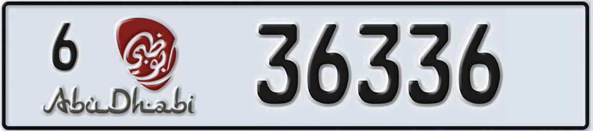 UAE License Plate Abu Dhabi 6 36336