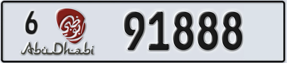 UAE License Plate Abu Dhabi 6 91888
