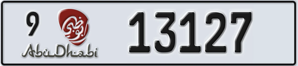 UAE License Plate Abu Dhabi 9 13127