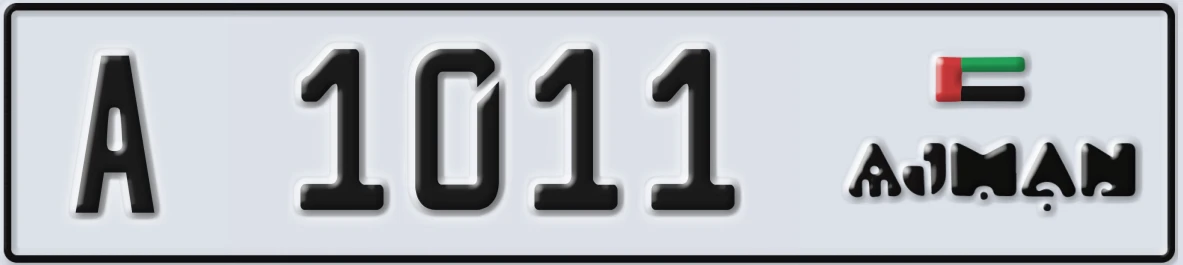 UAE License Plate Ajman A 1011