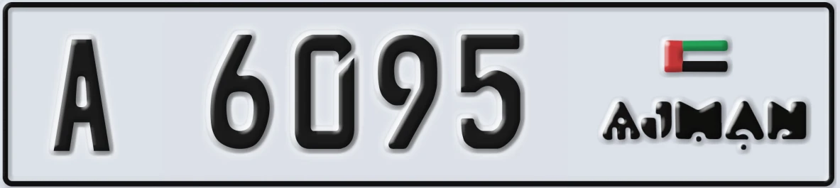 UAE License Plate Ajman A 6095