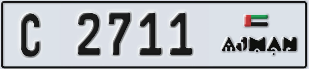 UAE License Plate Ajman C 2711