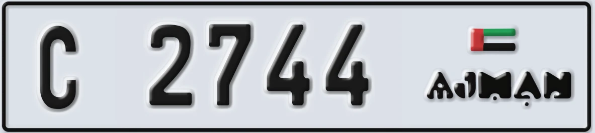 UAE License Plate Ajman C 2744