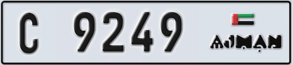 UAE License Plate Ajman C 9249