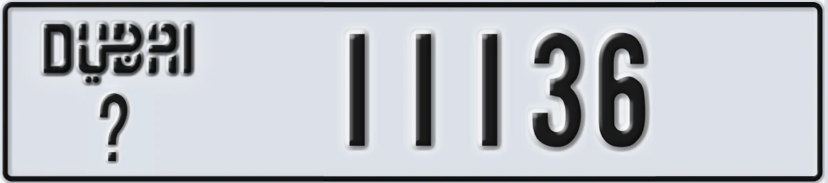 UAE License Plate Dubai @ 11136