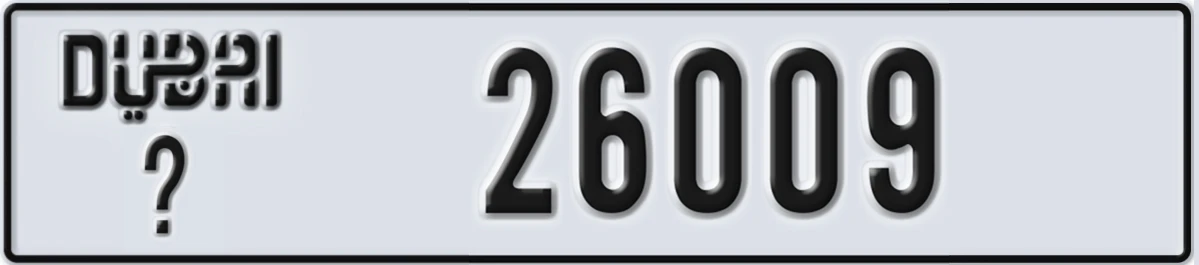 لوحة ترخيص الإمارات العربية المتحدة Dubai @ 26009
