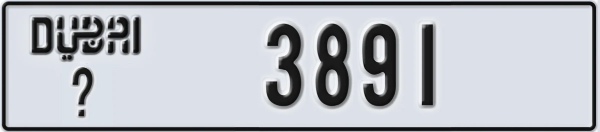 UAE License Plate Dubai @ 3891