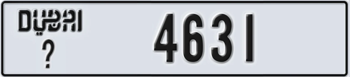UAE License Plate Dubai @ 4631