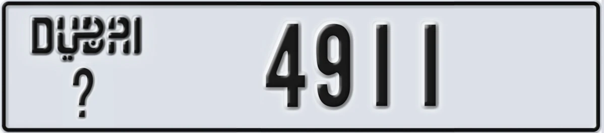 UAE License Plate Dubai @ 4911
