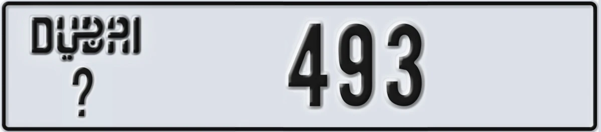 UAE License Plate Dubai @ 493