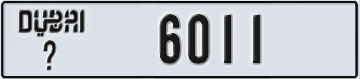 UAE License Plate Dubai @ 6011