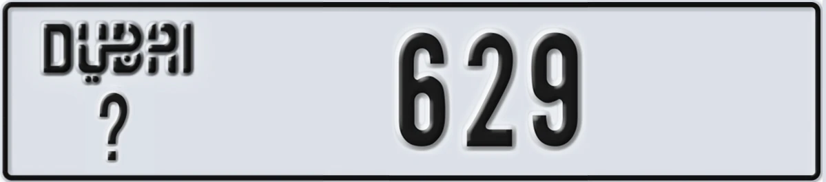 UAE License Plate Dubai @ 629