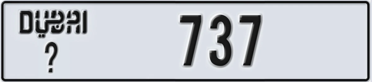 UAE License Plate Dubai @ 737