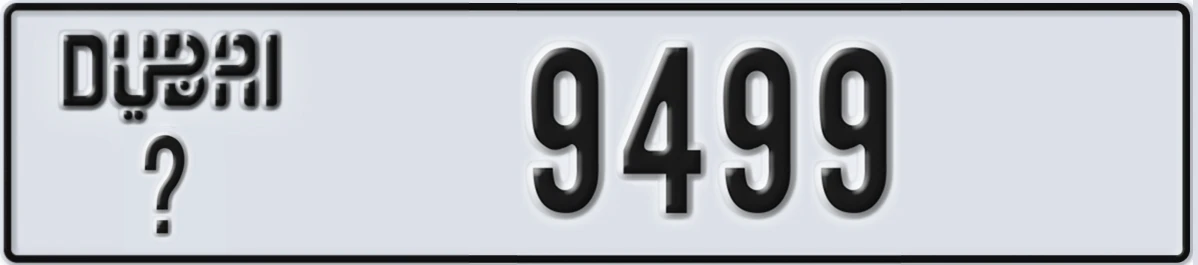 UAE License Plate Dubai @ 9499