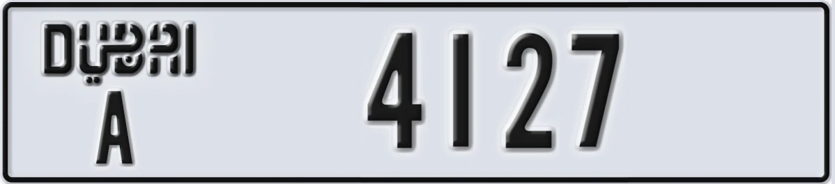 UAE License Plate Dubai A 4127