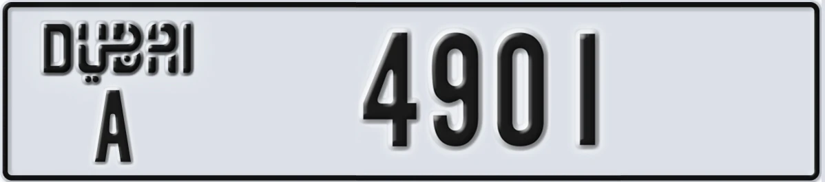 UAE License Plate Dubai A 4901