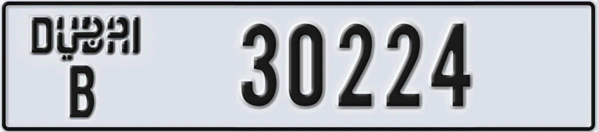 UAE License Plate Dubai B 30224