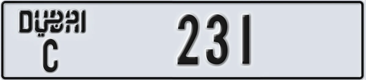 UAE License Plate Dubai C 231