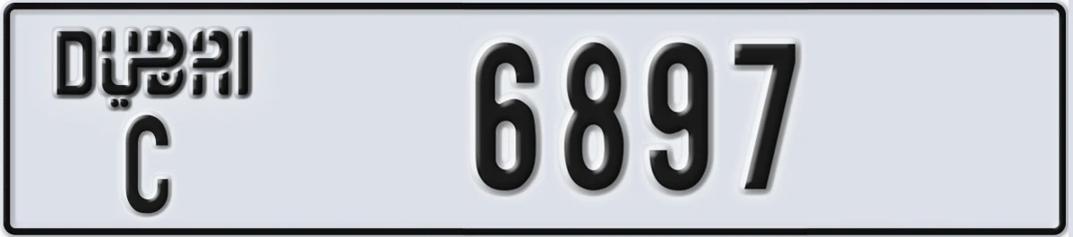 UAE License Plate Dubai C 6897