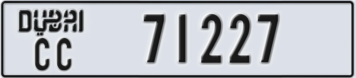 UAE License Plate Dubai CC 71227