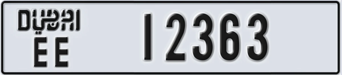 UAE License Plate Dubai EE 12363
