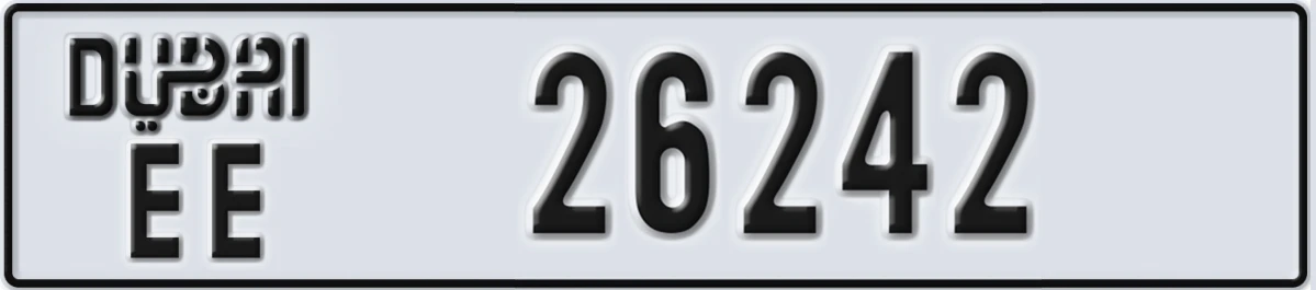 UAE License Plate Dubai EE 26242