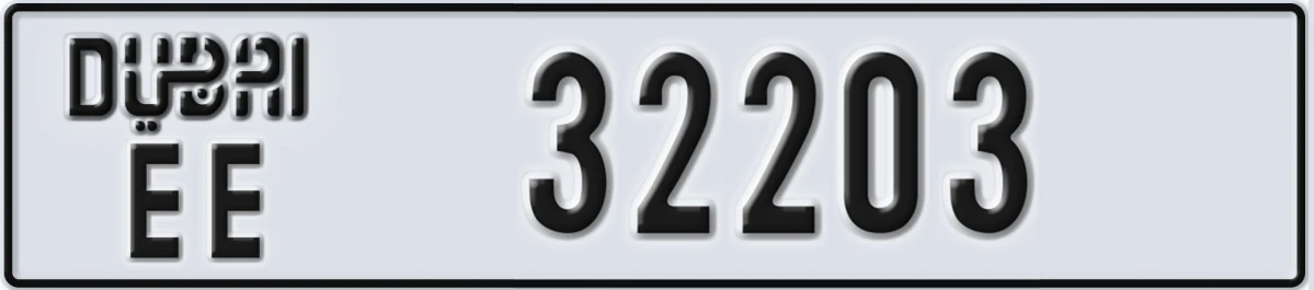 لوحة ترخيص الإمارات العربية المتحدة Dubai EE 32203