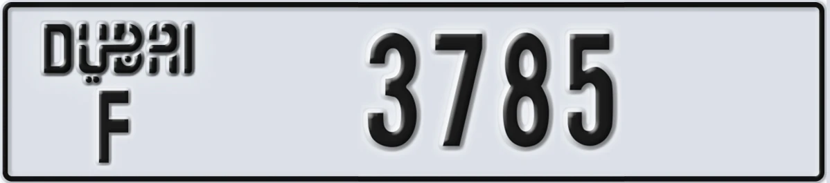 UAE License Plate Dubai F 3785