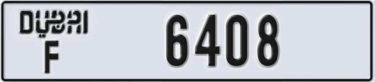 UAE License Plate Dubai F 6408