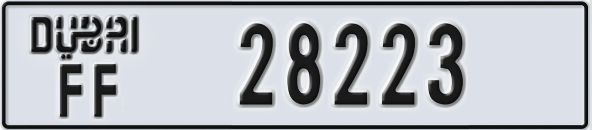UAE License Plate Dubai FF 28223