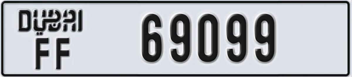 UAE License Plate Dubai FF 69099