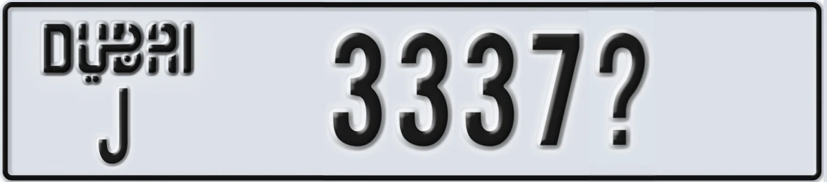 UAE License Plate Dubai J 3337@