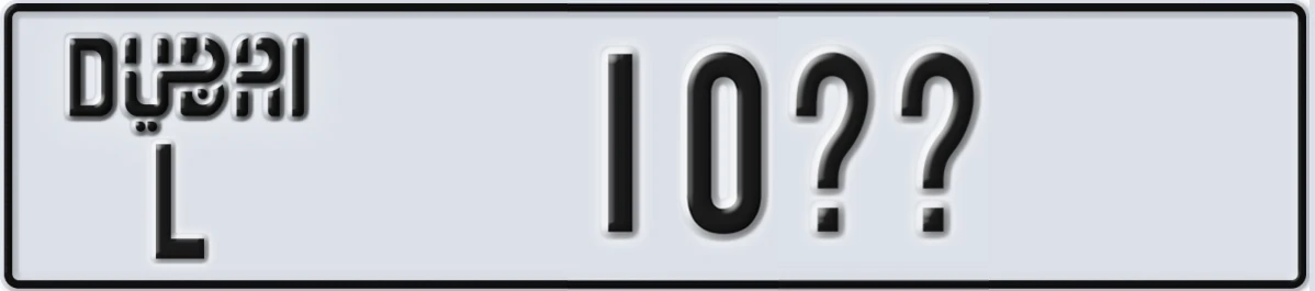 UAE License Plate Dubai L 10@@