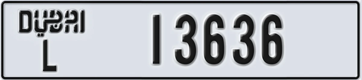 UAE License Plate Dubai L 13636