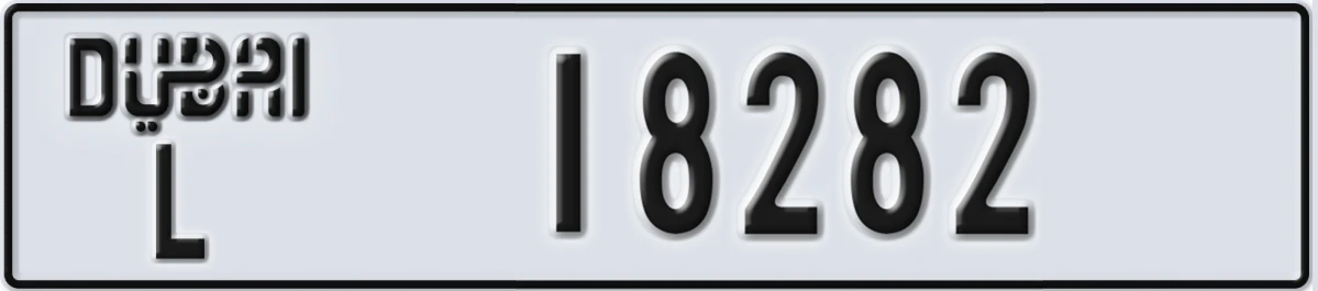 UAE License Plate Dubai L 18282