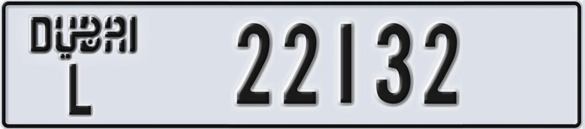 UAE License Plate Dubai L 22132