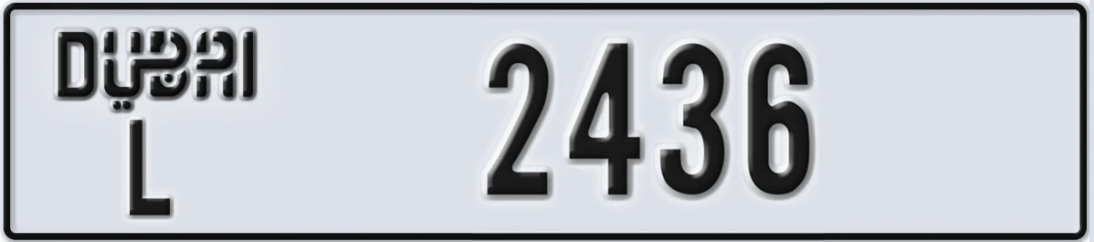 UAE License Plate Dubai L 2436