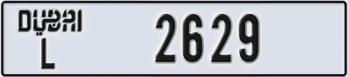 UAE License Plate Dubai L 2629