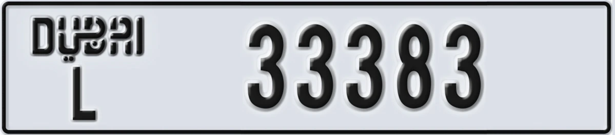 UAE License Plate Dubai L 33383