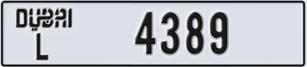 UAE License Plate Dubai L 4389
