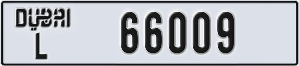 UAE License Plate Dubai L 66009
