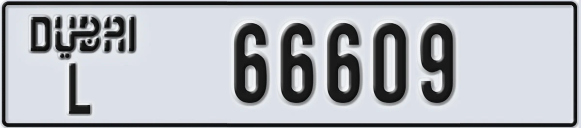 UAE License Plate Dubai L 66609