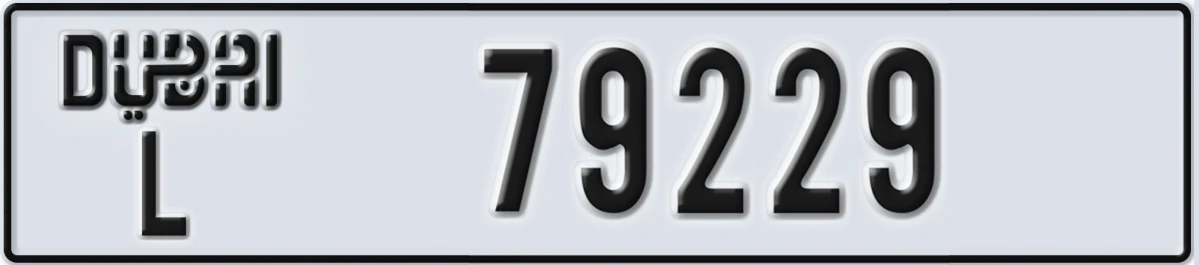 UAE License Plate Dubai L 79229