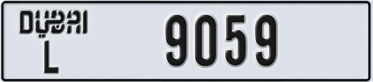 UAE License Plate Dubai L 9059